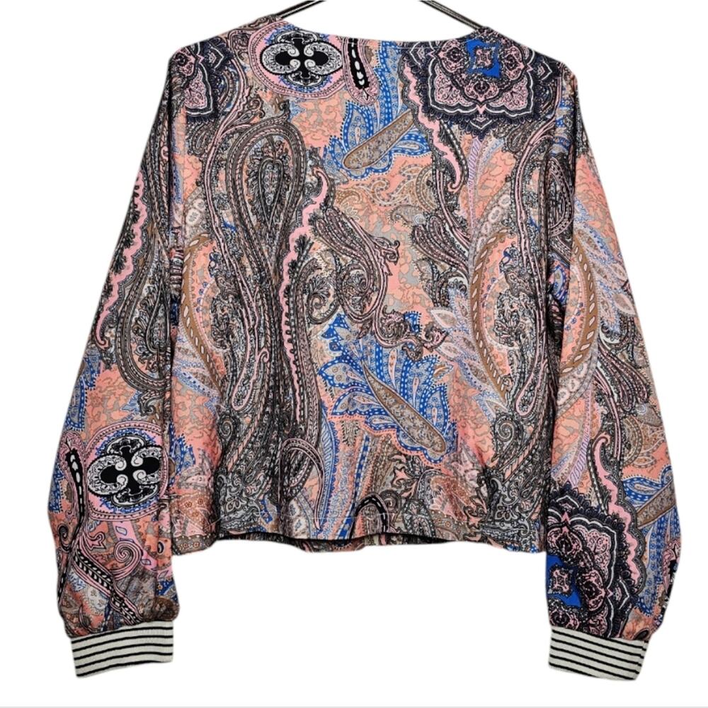 Fancy Qube Floral and Paisley Lightweight Colorful Retro Zip-Up Jacket - Picture 9 of 9